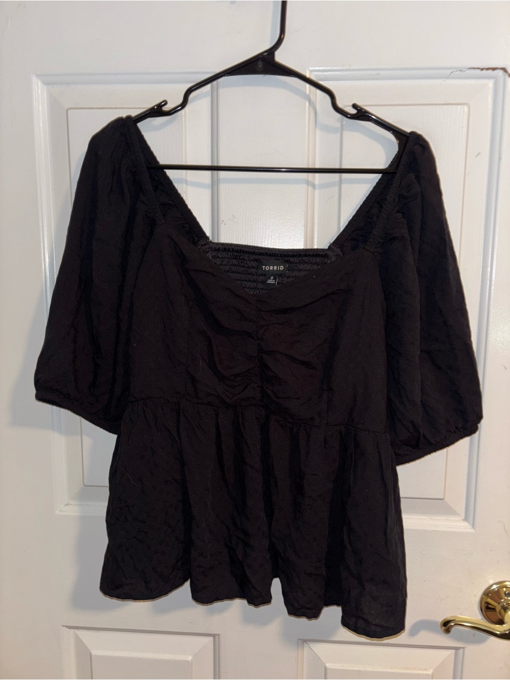 Torrid Black Off-The-Shoulder Peplum Top